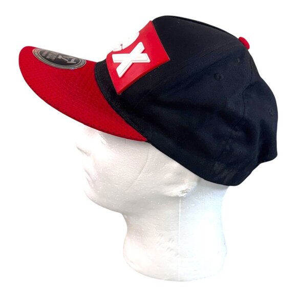 Top Level FLEX Snapback Hat Black & Red 100% Cotton One Size Fits All - Picture 9 of 10